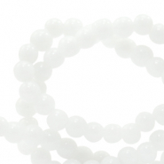 4 mm Naturstein Perlen Jade White
