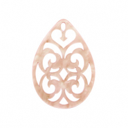 Resin Anh&auml;nger Tropfen Barock 38x27mm Peach beige