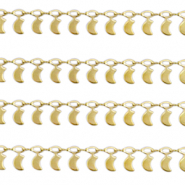 Stainless Steel - Rostfrei Stahl Schmuckzubeh&ouml;r Gliederkette Mond Gold