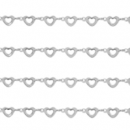Stainless Steel - Rostfrei Stahl Schmuckzubeh&ouml;r Gliederkette Herz Silber