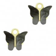 Resin Anh&auml;nger Schmetterling Gold-anthracite