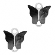Resin Anh&auml;nger Zwischenst&uuml;ck Schmetterling Silver-anthracite
