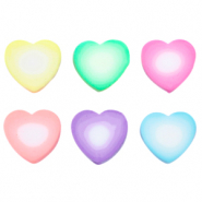 Polymer Perlen Herz Multicolour-white
