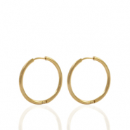 Ohrringe aus Stainless Steel - Rostfreiem Stahl Creolen 16mm Gold