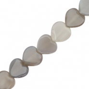 Naturstein Perlen Herz Grey opal