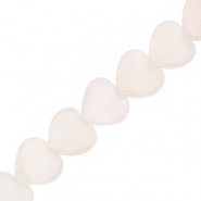Naturstein Perlen Herz Off white pink