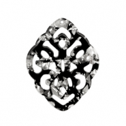 Resin Anh&auml;nger Barock Rhombus Silver-black