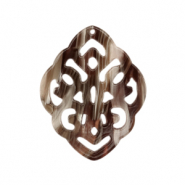 Resin Anh&auml;nger Barock Rhombus Mixed brown