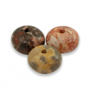 Natursteinperlen Quarz Rondell 8x5mm Multicolour red-brown