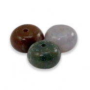 Natursteinperlen Chalcedon (Jaspis) Rondell 8x5mm Multicolour green