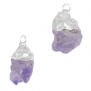 Naturstein Anh&auml;nger Purple-silver