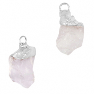 Naturstein Anh&auml;nger Crystal-silver