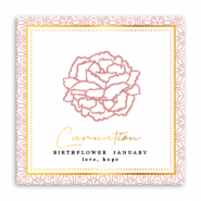 Schmuck Karten Geburtsblume Januar-Nelke Red