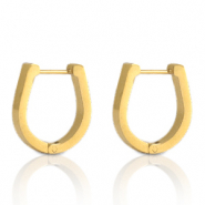 Ohrringe aus Stainless Steel - Rostfreiem Stahl Hufeisen Gold