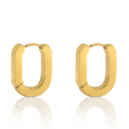 Ohrringe aus Stainless Steel - Rostfreiem Stahl Oval Gold