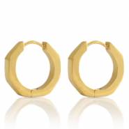Ohrringe aus Stainless Steel - Rostfreiem Stahl Creolen 16mm Gold