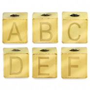 Buchstaben Perlen aus Stainless Steel - Rostfreiem Stahl Alphabet Gold