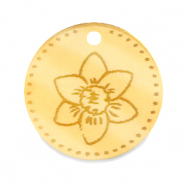 Plexx Anh&auml;nger 20mm Geburtsblume Dezember-Narzisse Gold