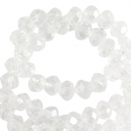 Top Glas Facett Perlen 4x3mm rondellen Crystal-pearl shine coating