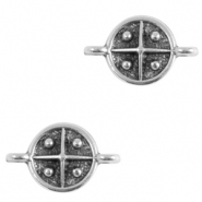 Metall Anh&auml;nger DQ Zwischenst&uuml;ck Cross 10mm Antik silber (Nickelfrei)