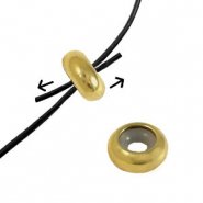 Stainless Steel - Rostfrei Stahl Schmuckzubeh&ouml;r Smart-Stopperperlen 8x4mm Gold