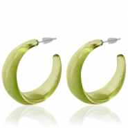 Trendy Ohrringe Creolen Olive green