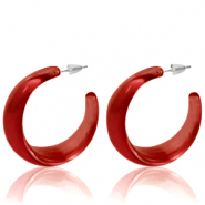 Trendy Ohrringe Creolen Ruby red
