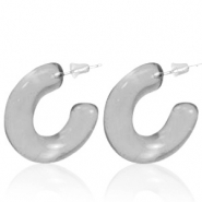 Trendy Ohrringe Creolen Grey