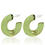 Trendy Ohrringe Creolen Olive green