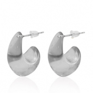 Trendy Ohrringe Creolen Grey