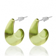 Trendy Ohrringe Creolen Olive green