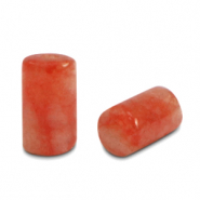 Naturstein Perlen Quarz Tubes Agate red