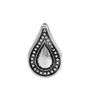 Metallook Perlen Tropfen Deco Antik silber