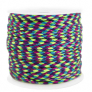 Trendy Kordel geflochten 2mm Neon yellow-blue