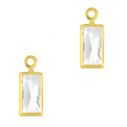 Anh&auml;nger Kristallglas Rechteck Crystal-gold