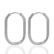 Ohrringe aus Stainless Steel - Rostfreiem Stahl Creolen oval Silver