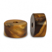 Natursteinperlen Tigerauge Disc 6x3mm Golden brown