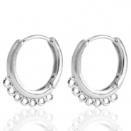 Brass TQ Metall Ohrringe Creolen Silver