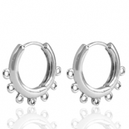 Brass TQ Metall Ohrringe Creolen Silver