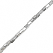Hematite Perlen Tube 2mm Silver
