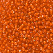 Preciosa Rocailles Ornela 8/0-95036 White lining-rumba orange