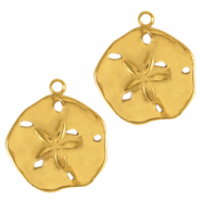 Stainless Steel - Rostfrei Stahl Anh&auml;nger Blume Gold