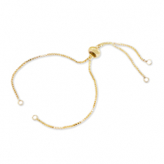 Metall Zubeh&ouml;r DQ Halbarmband mit Stopperperle Gold (Nickelfrei)