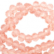 Top Glas Facett Perlen 4x3mm rondellen Smashing pink-pearl shine coating