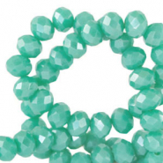 Top Glas Facett Perlen 3x2mm rondellen Erin green-pearl shine coating