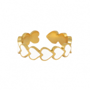 Ringe aus Stainless Steel - Rostfreiem Stahl Enamel Herz White-gold