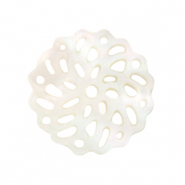 Muschel Anh&auml;nger S&uuml;&szlig;wasserperlmutt Mandala 17mm White (Naturliche Farbe Muschel)