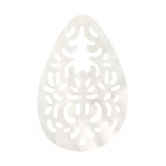 Muschel Anh&auml;nger S&uuml;&szlig;wasserperlmutt Tropfenform White (Naturliche Farbe Muschel)