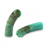 Acryl perlen Tube Turquoise marble