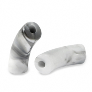 Acryl perlen Tube White-grey marble
